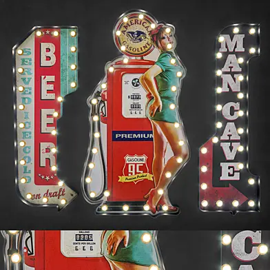 Lighted Metal sign Set 34
