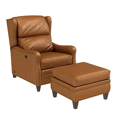 Wesley Hall STEVENSON TILT BACK leather armchair ottoman