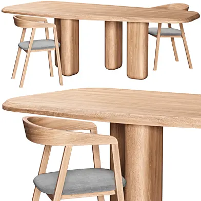 Rough Dinning Table by COLLECTION PARTICULIERE and PLACIDO CHAIR