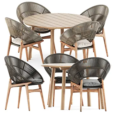 Bora dining chairs by Gloster and Taro Table by Fredericia