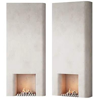 292 fireplace area decorative wall 10 tall chimney travertine stone 00