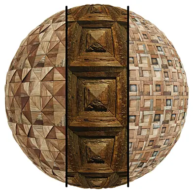 Fb663 Wall Panels Wood covering | 3 mat | 4k | Seamless