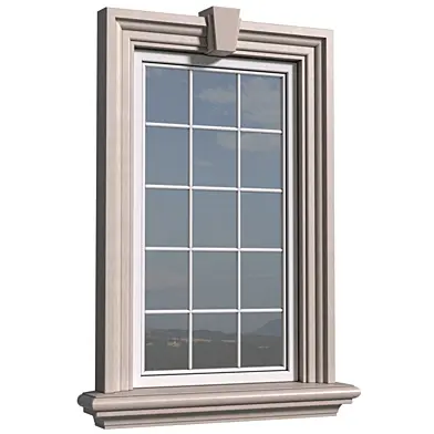 Окно фасадное в классическом стиле с наличником.Classical frame Window