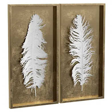 White Feathers Shadow Boxes