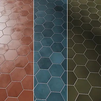 Tile Makoto Matte Ceramic Hexagonal Set 08