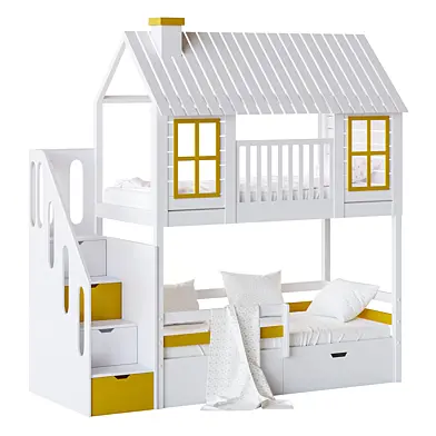 Childrens bunk bed Tora - Solid Beech