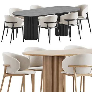Melam Chair Campbell Table Dining Set