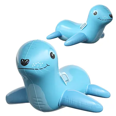 Blue Sea Lion Rider Inflatable Swimming Pool Float Toy With Handles