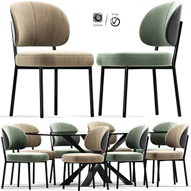 Chicago Light Gray Upholstered Side Dining Chair Table