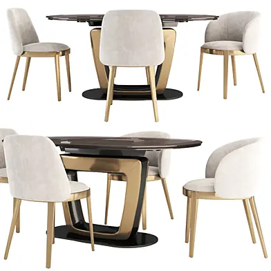 Orbital Table and Adel Chairs
