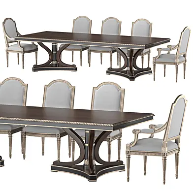 ebanista luciani rectangular dining table  and chair