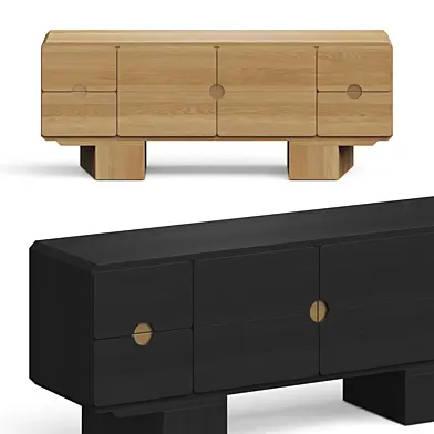 CB2 Bishop Natural Oak Wood Credenza Sideboard