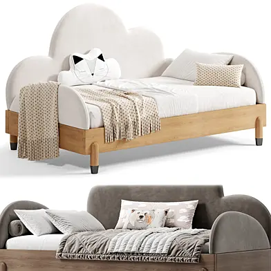 Contemporary White Daybed with Detachable Guardrails Kids Bed by litfad