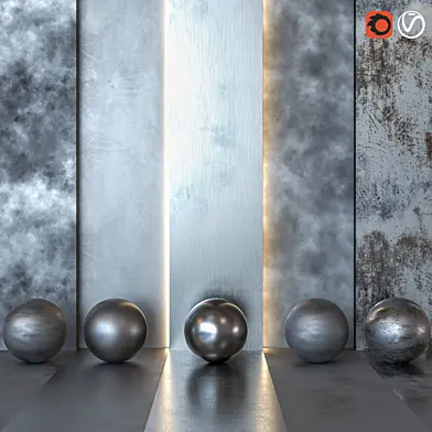 5 in 1 Silver Metal Pack Textures & Materials 4K - Seamless - Vol 1