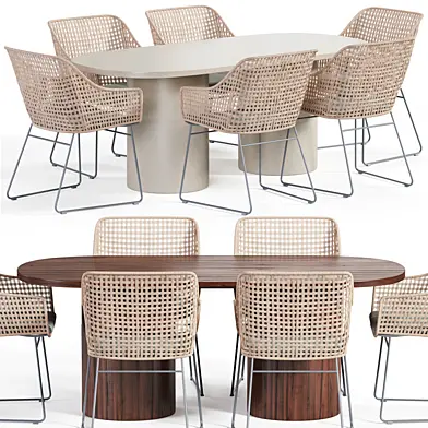 Aspen Lodge Armchair and Petra Oval Dining Table