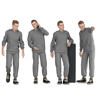 Casual Boy sport wear 04 Poses