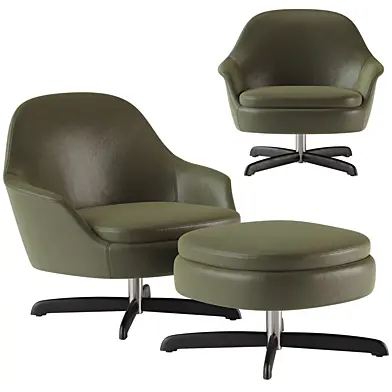 Sendai Swivel Armchair by Minotti