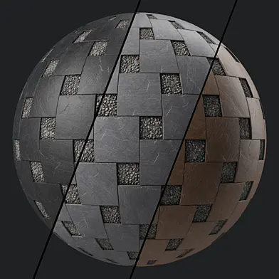 Tile Materials 43- Slate Stone Tiling By Gravel | Sbsar Pbr 4k Seamless