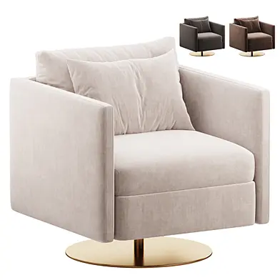 Custom Swivel Lounge Armchair with Metal base