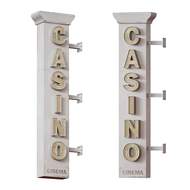 Рекламная световая вывеска Casino Cinema - Световые буквы - Световой короб - Неон