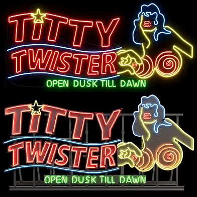 TittyTwister неоновая вывеска