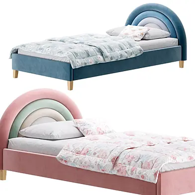 Rainbow Kids Velvet Finish Bed