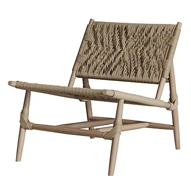 Eichholtz Outdoor Chair and Foot Stool Laroc Natural Teak