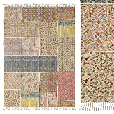 Multi Patchwork Printed Rug