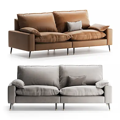 Contemporary Faux Leather Sofa by Litfad