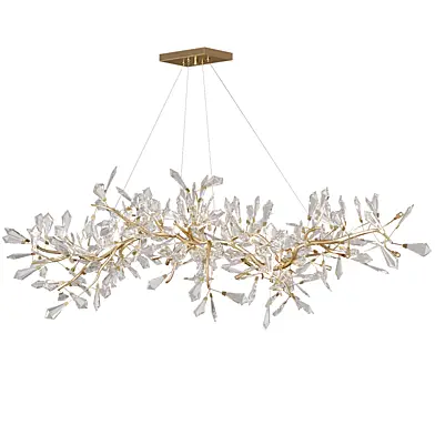 Kotta Fourteen Light Cut Crystal Oblong Chandelier