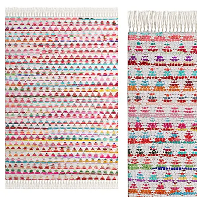 Armonia Colourful Geometric Recycled Cotton Rug By La Redoute