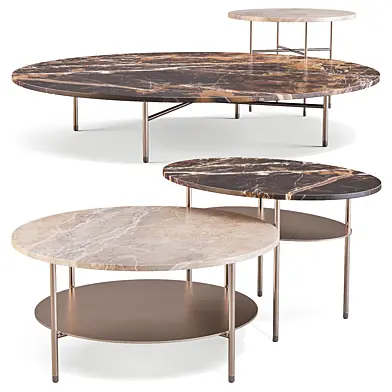 Minotti: Lelong 23 - Coffee and Side Tables Set 01