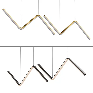 Minimalist Gold LED Island Light Fixture 2-Light Geometric Kitchen Pendant Light