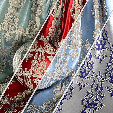 Damask Jacquard Brocade Fabric material (in 4 color themes) -04