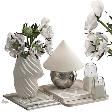 Decor Set with scabiosa flowers