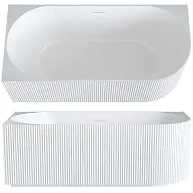 Aruvo Flute back to corner bath by TopTileBathrooms
