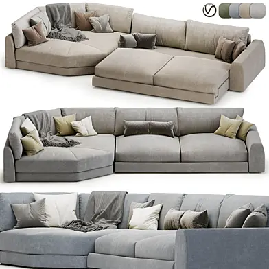Island corner sofa bed grey-blue-cream-green