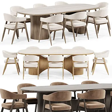 VASA Chair, Olexey Oval Dining Table