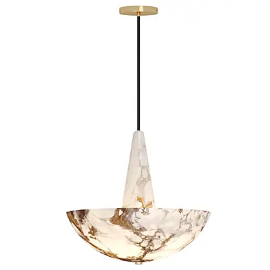 Garnier & Linker Alabaster Pendant Light in Alabaster and Brass