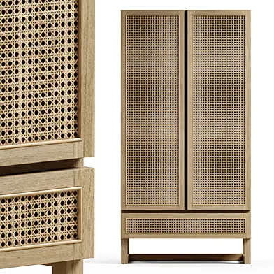 Kave Home - Rexit, wardrobe with rattan