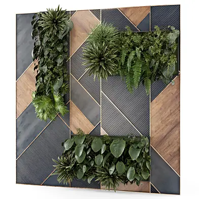 Indoor Wall  Vertical Garden in Concrete Base - Set 2318