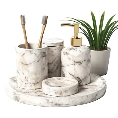 Calacatta Viola Marble Bathroom Accessories Set