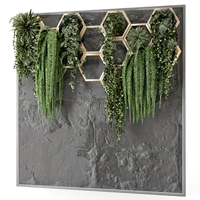 Indoor Wall Vertical Garden on Stone Base - Set 2370