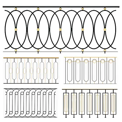 Set of classic railings 2