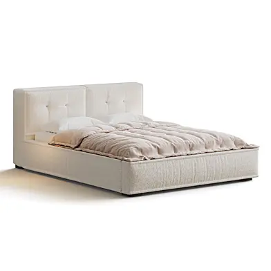 Dacre White Boucle Minimalist Simple Bed Frame