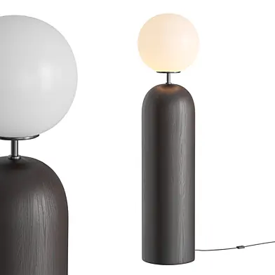 Ori Globe Floor Lamp With Black Wood Base