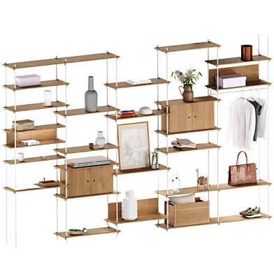 Moebe shelves with accessories