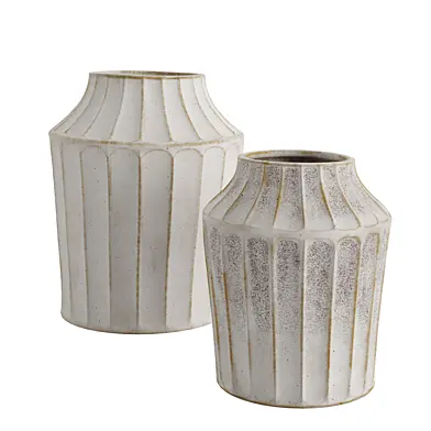 Reagan Ribbed White Vase