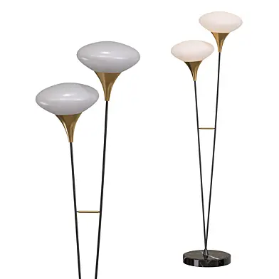 White Glass Shade Floor Lamp Eichholtz Duco