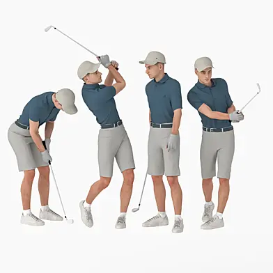 Golf Player Man 04 Poses